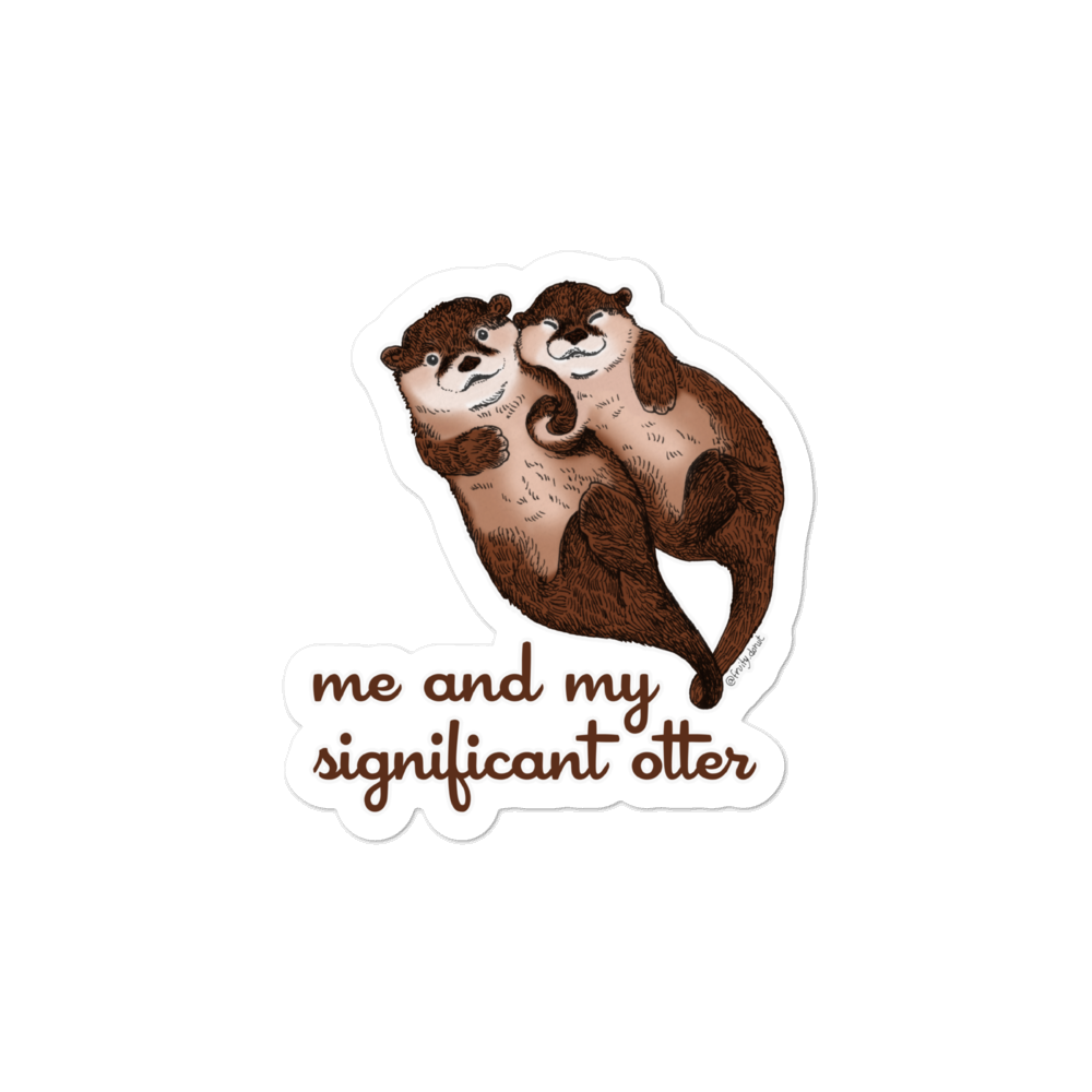 me and my significant otter Bubble-free stickers - Fruity Donut